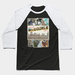 Greetings from Brussels in Belgium Vintage style retro souvenir Baseball T-Shirt